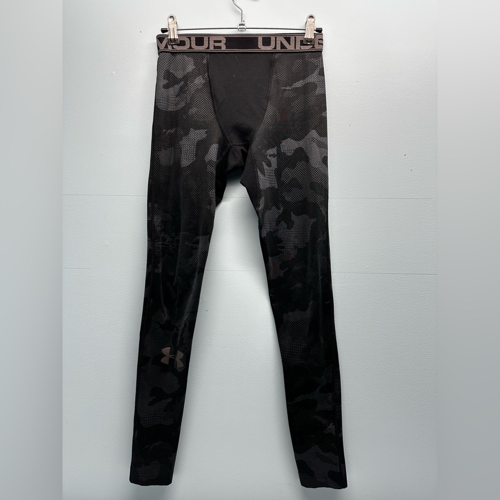 Women’s Under Armour Dark Camo Performance Leggings compression running pants Sm